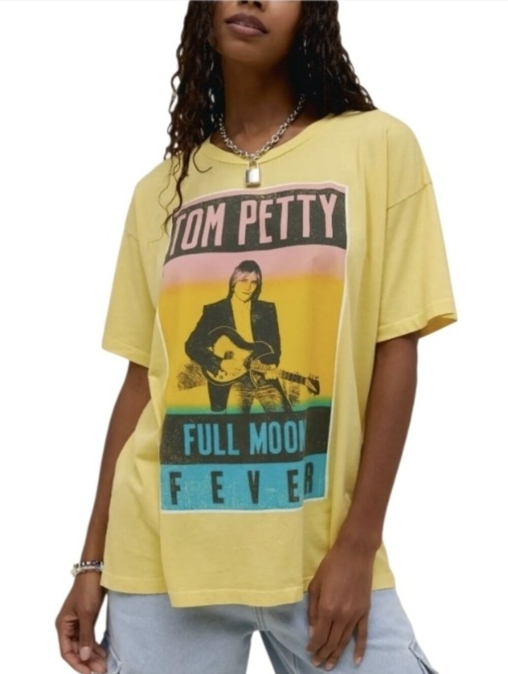 Daydreamer Tom Petty Full Moon Fever Yellow Oversized Graphic Tee T-Shirt